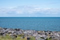 A sea and beach view of Beltinge Bay, Herne Bay, Kent