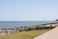 A sea and beach view from Beltinge Bay, Herne Bay, Kent UK