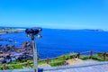 Sea binoculars and beautiful blue sea Royalty Free Stock Photo