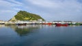 Sea Biscay and Gipuzkoa coast in the harbor of Getaria. Royalty Free Stock Photo