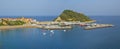 Sea Biscay and Gipuzkoa coast in the harbor of Getaria. Royalty Free Stock Photo