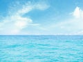 Sea Blue Ocean Water Horizon Background View Texture Surface Wave Shore Calm Summer with Light Day Tropical Landscape Nature Royalty Free Stock Photo