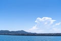 Sea and Blue sky and white fluffy tiny clouds background and pattern Royalty Free Stock Photo