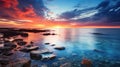 sea blue sunset summer landscape