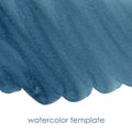 Sea blue watercolor template.