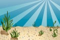 Sea bottom - cartoon style Royalty Free Stock Photo