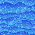 Sea bottom under transparent azure waves. Seamless natural marine pattern