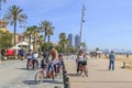 Sea Boulevard in Barceloneta, Barcelona district, Spain