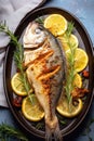 Sea bream or dorada fish grilled baked fish dorado