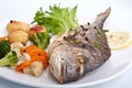 Sea Bream fish with vegetables Royalty Free Stock Photo