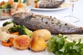 Sea Bream fish with vegetables Royalty Free Stock Photo