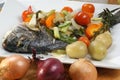 Sea bream from greece with vegetable