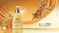 Sea buckthorn cosmetics vector realistic