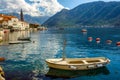 Sea buildings mountains boat Dobrota Montenegro trip travel summer spring nature journey