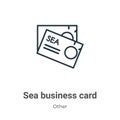 Sea business card outline vector icon. Thin line black sea business card icon, flat vector simple element illustration from Royalty Free Stock Photo