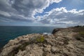 The sea in Calafat on the darted coast of Tarragona