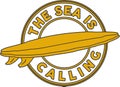 The Sea Is Calling Surfboard Emblem Vector Design Royalty Free Stock Photo