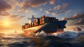 Sea cargo trasport ship Royalty Free Stock Photo