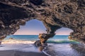 Sea cave of Agios Pavlos in south Crete Royalty Free Stock Photo