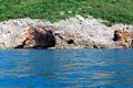 Sea cave with blue water Royalty Free Stock Photo