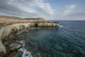 Sea caves,Cape Greko. Mediterranean Sea,Cyprus Royalty Free Stock Photo