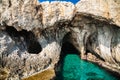 Sea caves in the park Cape Greco Royalty Free Stock Photo