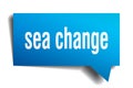 Sea change blue 3d speech bubble