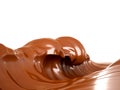 The sea of chocolate. A splash of chocolate on a white background, isolated. Wave, flow, liquid, clipping path. 3d illustration, Royalty Free Stock Photo