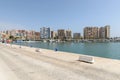 Sea and City at the Port of Malaga Spain