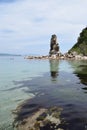 Sea. clear water and stones. rocks. landscape