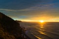 Sea cliff bridge along Australian Pacific ocean coast on sunrise Royalty Free Stock Photo