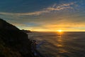 Sea cliff bridge along Australian Pacific ocean coast on sunrise Royalty Free Stock Photo