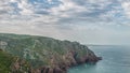 Cabo da Roca `Cape Roca` forms the westernmost mainland of continental Europe. Portugal