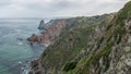 Cabo da Roca `Cape Roca` forms the westernmost mainland of continental Europe. Portugal