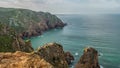 Cabo da Roca `Cape Roca` forms the westernmost mainland of continental Europe. Portugal