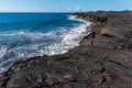 Sea Cliffs Formed by Recent Lava Flows on Kaimu Black Sand Beach Royalty Free Stock Photo
