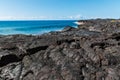 Sea Cliffs Formed by Recent Lava Flows on Kaimu Black Sand Beach Royalty Free Stock Photo