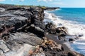 Sea Cliffs Formed by Recent Lava Flows on Kaimu Black Sand Beach Royalty Free Stock Photo