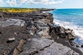 Sea Cliffs on Kaimu Black Sand Beach Royalty Free Stock Photo