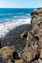 Sea Cliffs on Kaimu Black Sand Beach Royalty Free Stock Photo