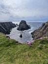 The sea cliffs and stacks at Malin Head. the Northern most point in Ireland Royalty Free Stock Photo