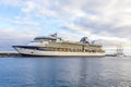 Sea Cloud 2 and Celebrity Constellation anchor in the new harbor of Arrecife