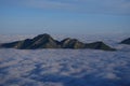 Sea of clouds in the Alps Royalty Free Stock Photo