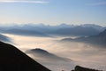 Sea of clouds in the Alps Royalty Free Stock Photo