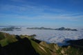 Sea of clouds in the Alps Royalty Free Stock Photo