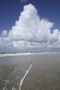 Sea, clouds and a blue sky, The Netherlands Royalty Free Stock Photo