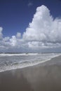 Sea, clouds and a blue sky, The Netherlands Royalty Free Stock Photo