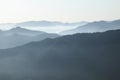 Sea of clouds foggy morning mountains Royalty Free Stock Photo