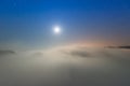 The sea of clouds on a quiet moonlit night makes you feel unpredictable.