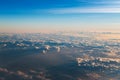 Sea of clouds with sunbeam in the morning